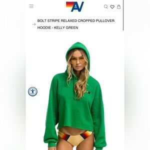 Aviator Nation Bolt stripe relaxed pullover hoodie